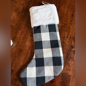 Black and White Checkered Christmas Stocking